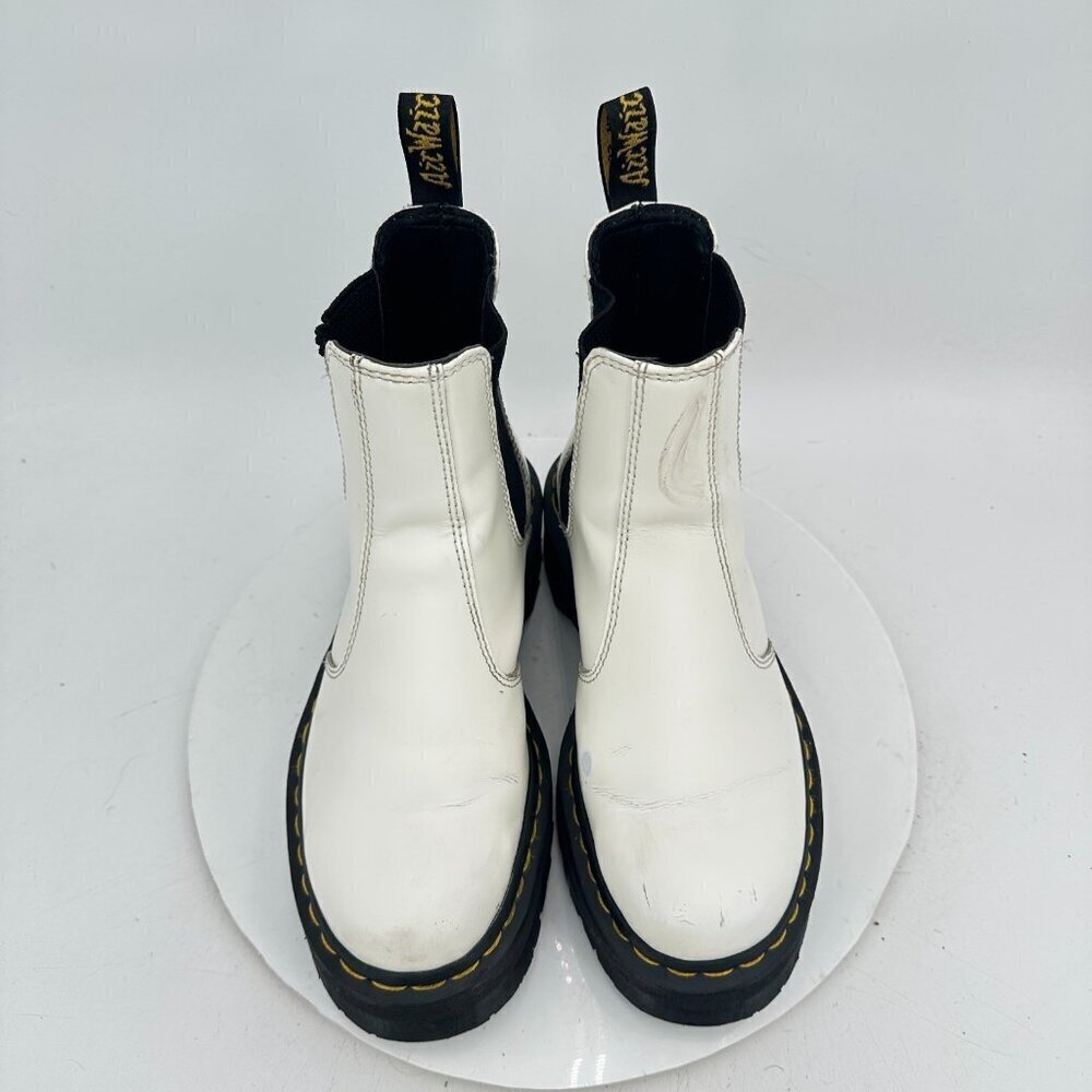 Dr. Martens 2976 Quad Women Size 7 White Leather Elastic Platform Chelsea Boot - Picture 3 of 11